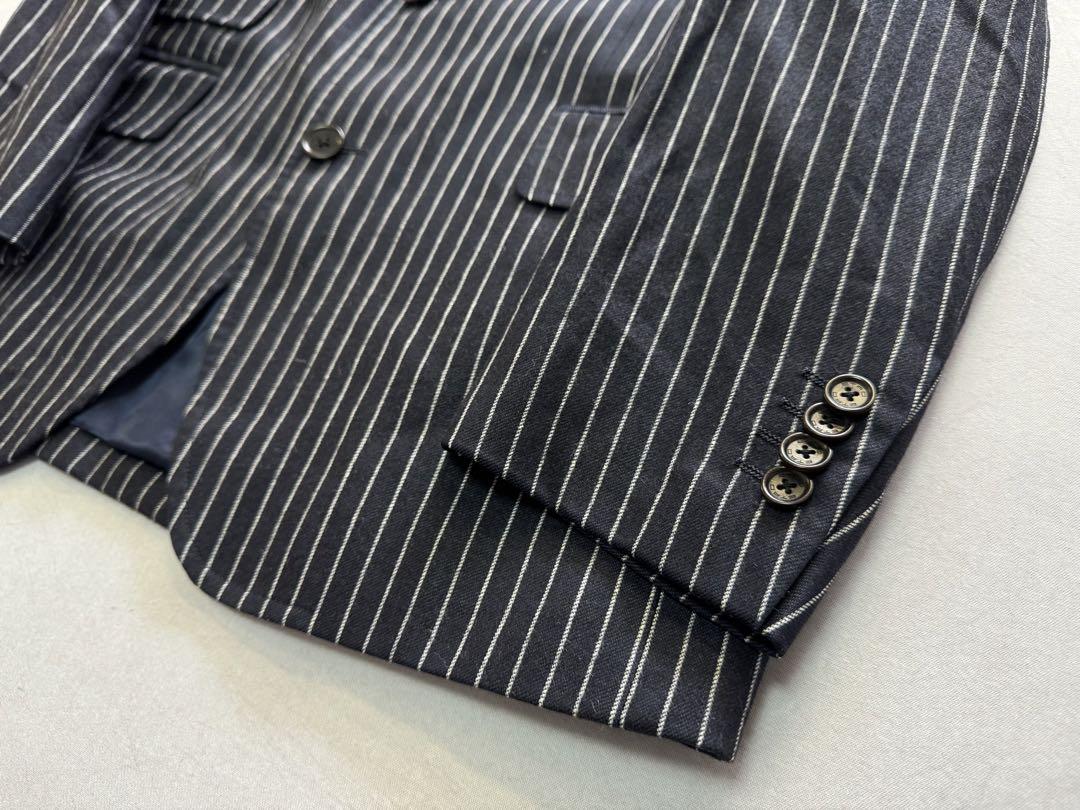 FF ☆良品/ 大きいサイズ ETRO ストライプ テーラードジャケット 50