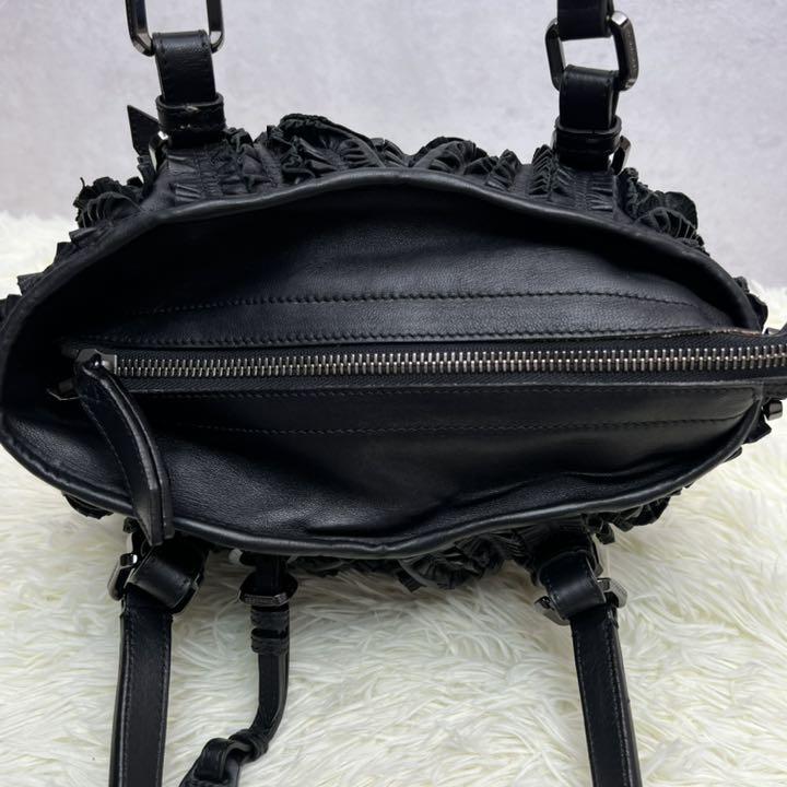 にこれとい⒂ 激レア ギャザー フリル レザー ブラック 5PXdM-m16195320764 極美品 バーバリー トートバッグ ▪によって