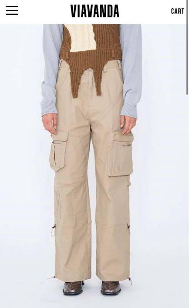 VIAVANDA high waist cargo pantsパンツ