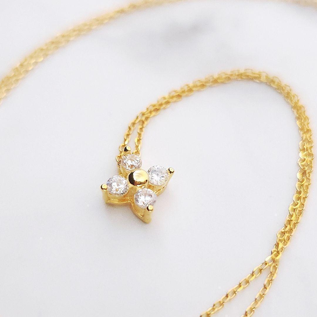 172Nv【高品質✨】ネックレス　クローバー　四つ葉　幸せ　大人可愛い　ゴールド