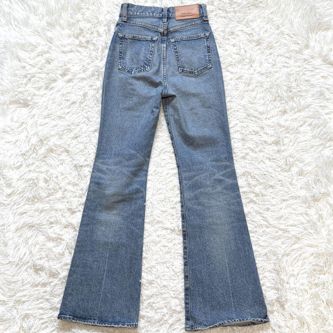 MOUSSY マウジー MVS FLARE PANTS フレアデニム 23 青色