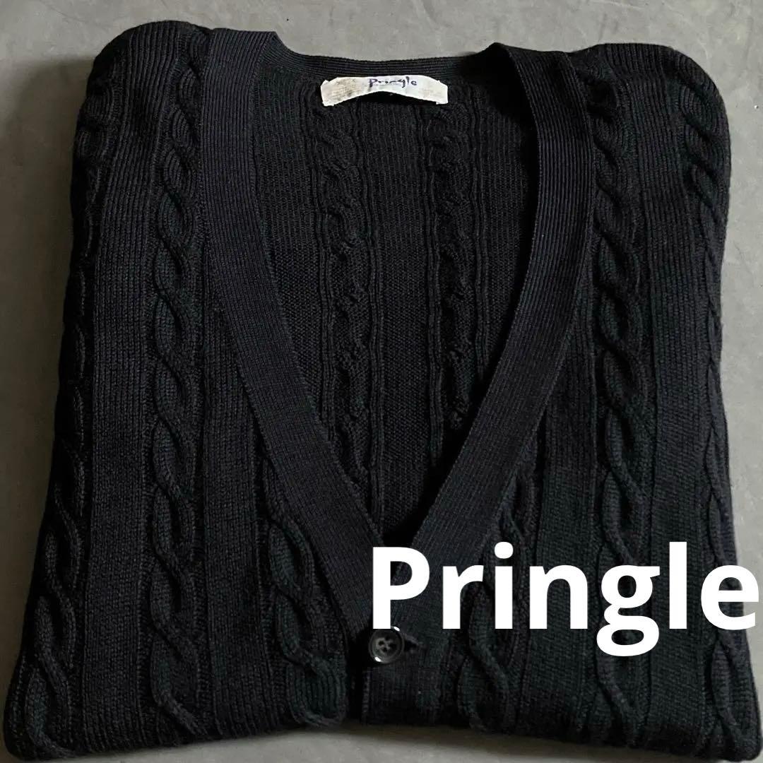 英国製 Pringle ウールカーディガン BLACKXL LL VINTAGE