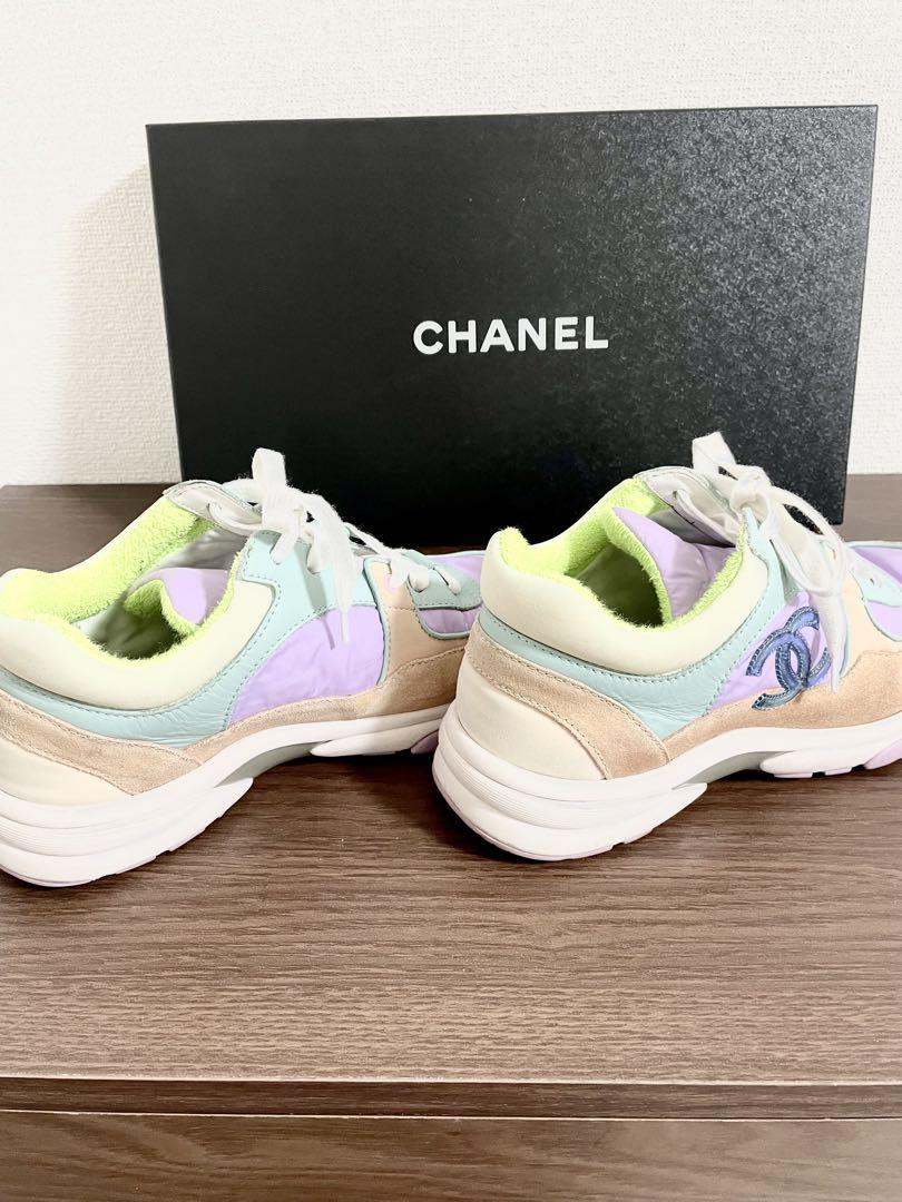 美品 CHANEL ココマーク スエード スニーカー マルチカラー サイズ36