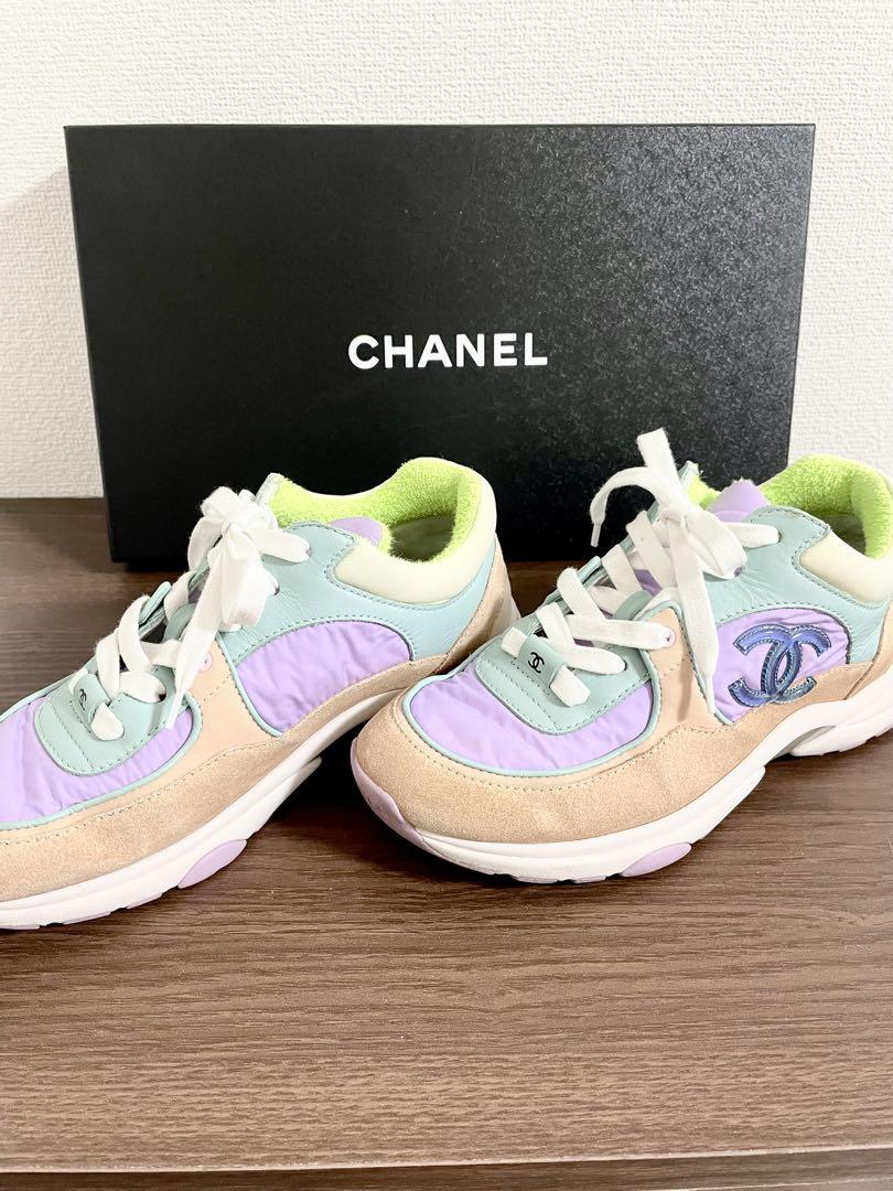美品 CHANEL ココマーク スエード スニーカー マルチカラー サイズ36
