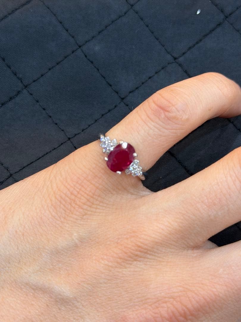 鑑別付き極上鸽血紅 モザンビーク産ルビーリング 2.51ct