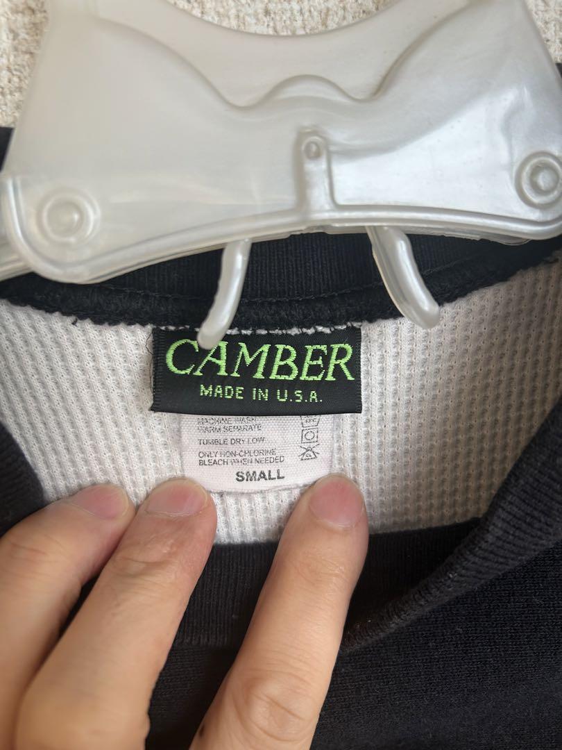 CAMBER ワッフル裏地 クルーネック スウェット ブラック