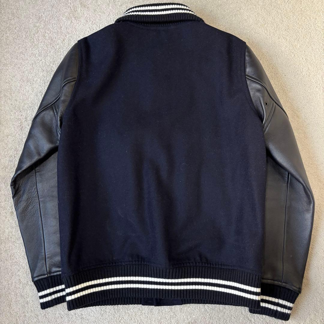 極美品 ビームス 袖ラムレザー スタジャン ネイビー ドンキージャケット L 極美品 ビームス 袖ラムレザー スタジャン ネイビー ドンキージャケット L