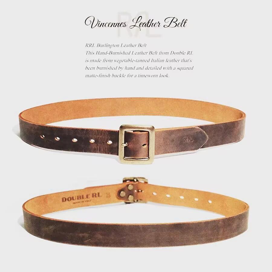 RRL ヴィンテージ加工 プレーンベルト ダークブラウン 34インチ Yahoo!オークション -「rrl leather belt ダブルアールエル