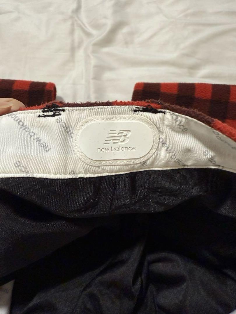 new balance 赤黒チェック ゴルフウェアパンツ 冬用　裏起毛