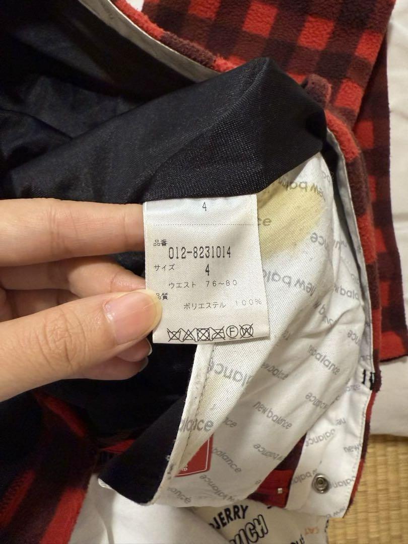 new balance 赤黒チェック ゴルフウェアパンツ 冬用　裏起毛
