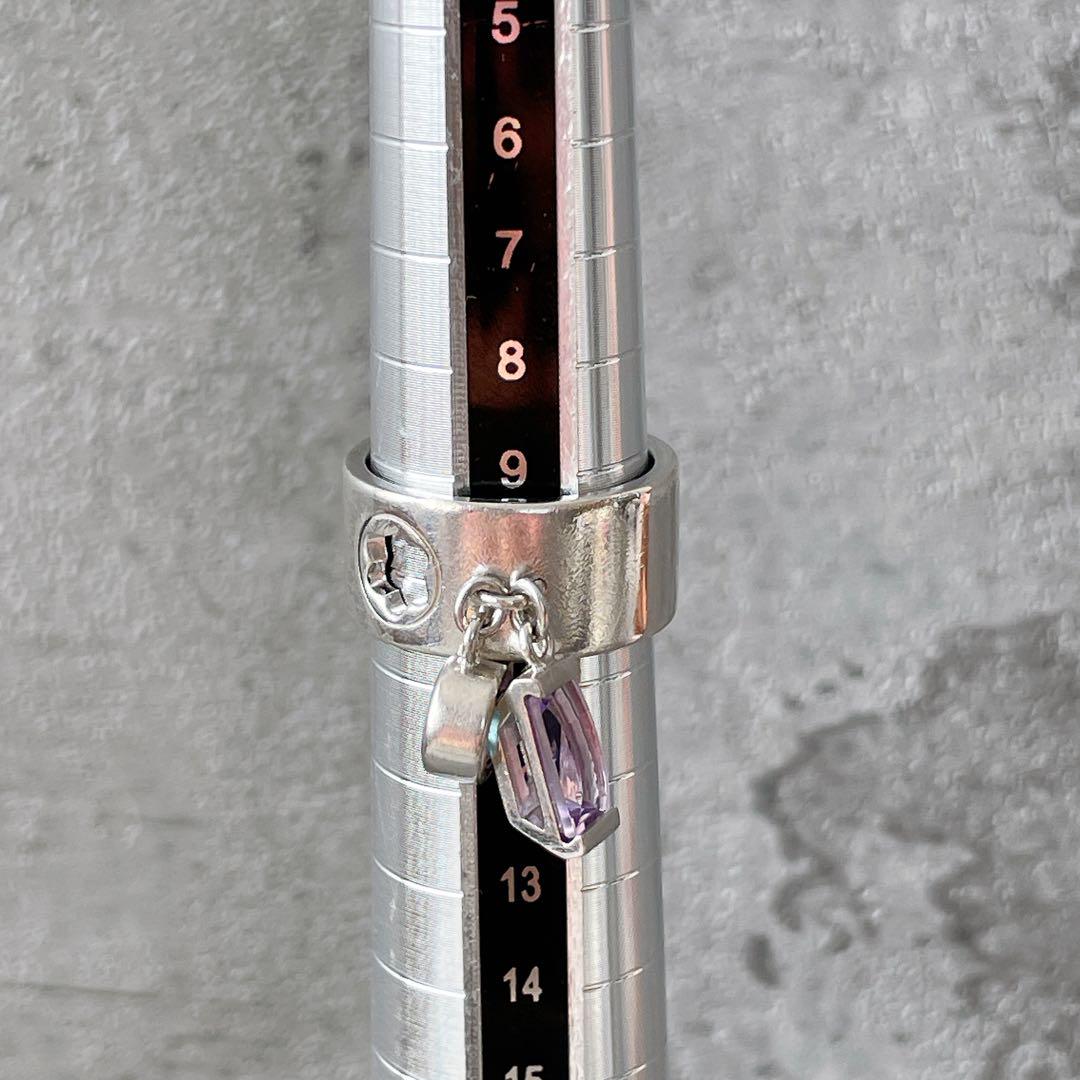 モンブランMONTBLANCリングシルバーxカラーストーンパープルxブルー10号