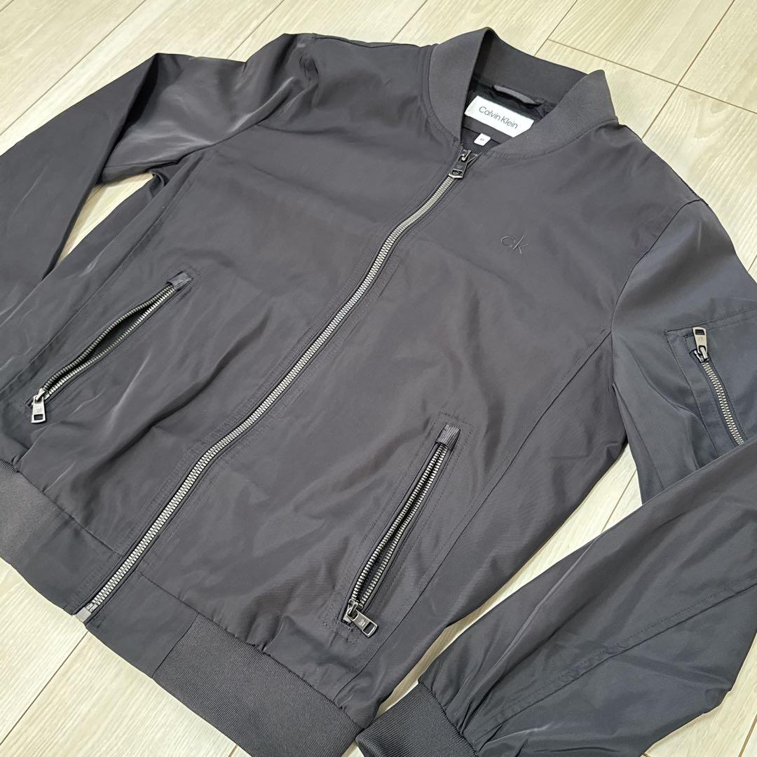 カルバンクライン メンズ フライトジャケット グレー Mサイズ ma-1M・ck Calvin Klein
