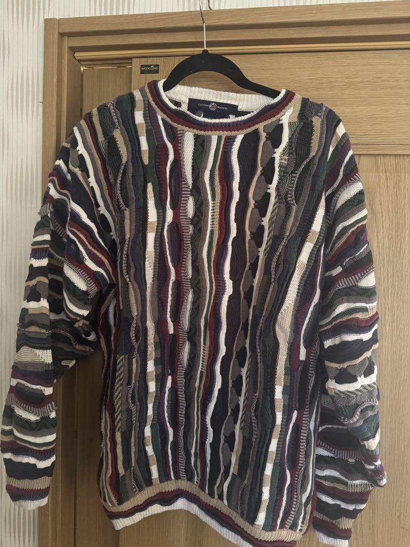 90s COTTON TRADERS 3D 立体編み ニット セーター メンズ