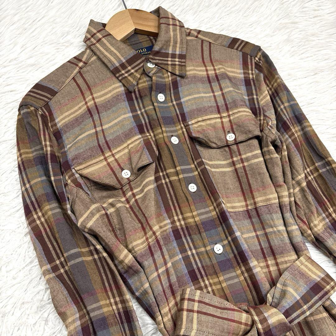 極美品 ポロラルフローレン ベルテッド シャツワンピース 中村