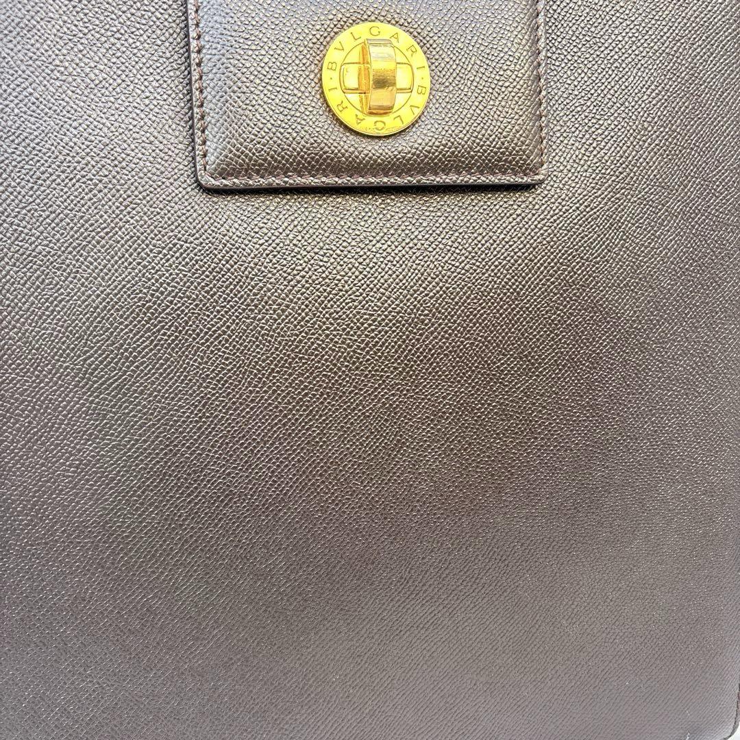 【希少】BVLGARI ブルガリ トートバッグ レザー ハンドバッグ ブラウン