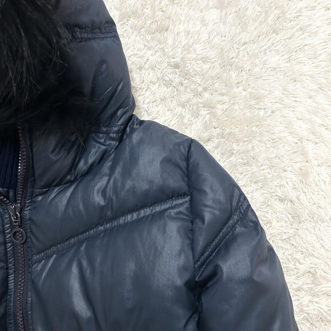 極美品 タトラス ショートダウン ファー レイヤード 2way S ネイビー