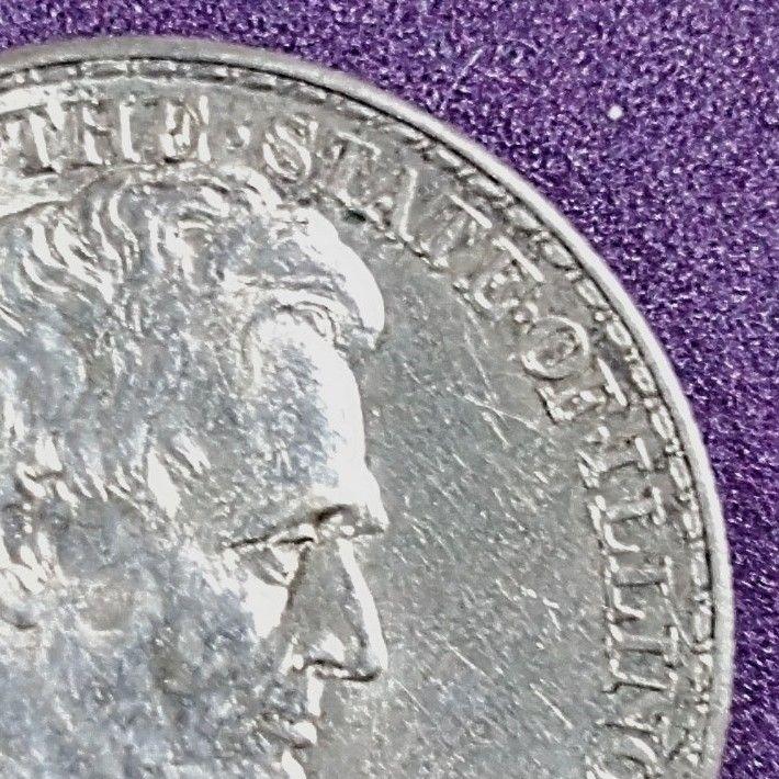 【アメリカ　１９１８リンカーン生誕100周年記念ハーフダラー銀貨】