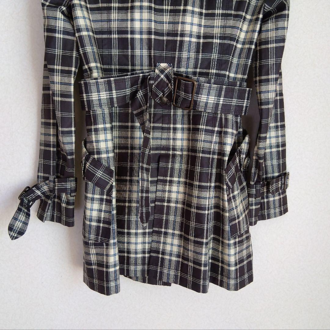 【美品】BURBERRY　ブルーレーベル　チェック　コーティングスプリングコート
