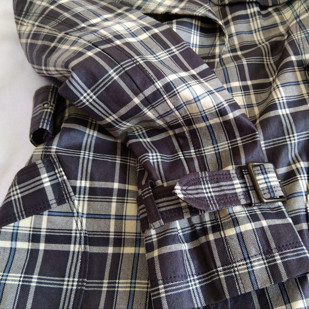 【美品】BURBERRY　ブルーレーベル　チェック　コーティングスプリングコート