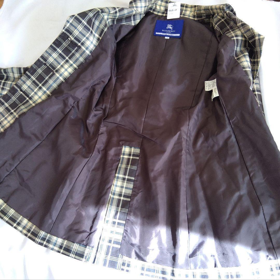 【美品】BURBERRY　ブルーレーベル　チェック　コーティングスプリングコート