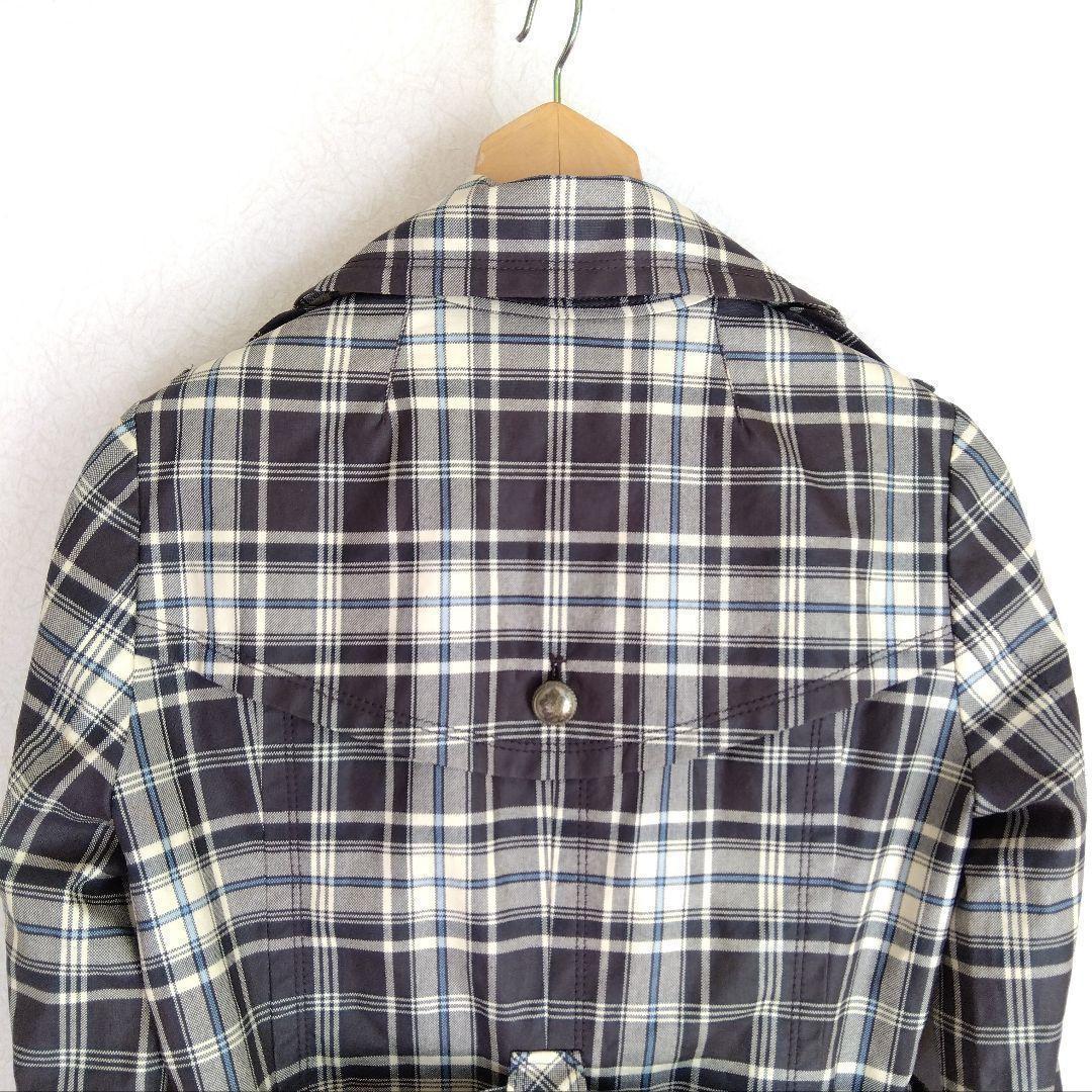 【美品】BURBERRY　ブルーレーベル　チェック　コーティングスプリングコート