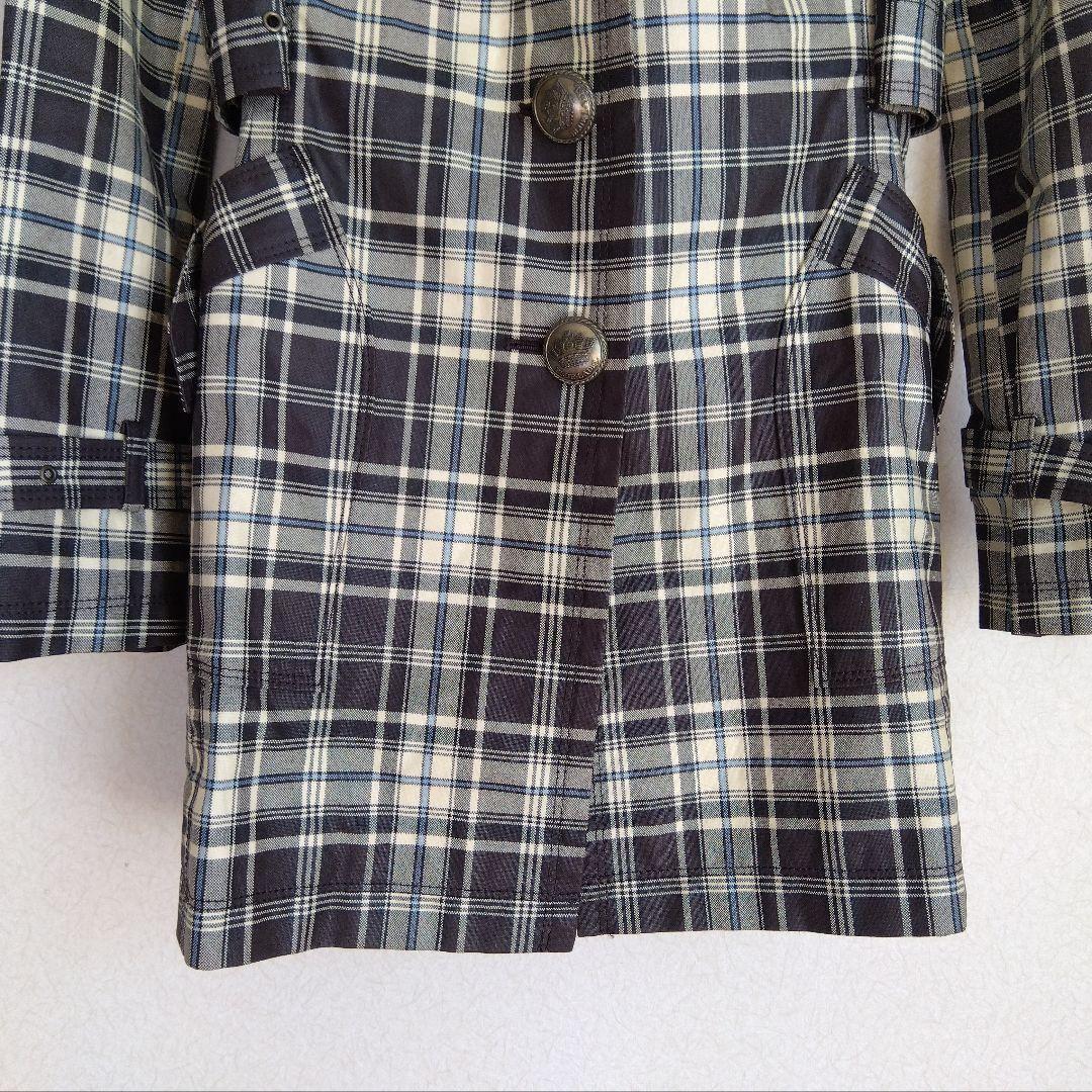 【美品】BURBERRY　ブルーレーベル　チェック　コーティングスプリングコート