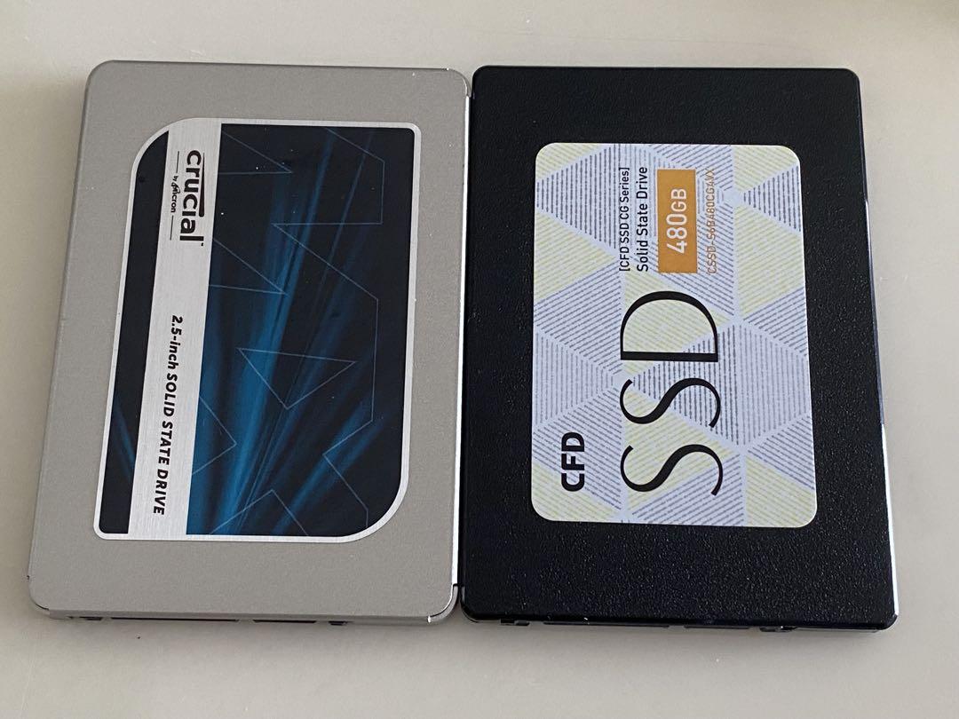 2.5インチSSD 500GBと480GB 2枚セット