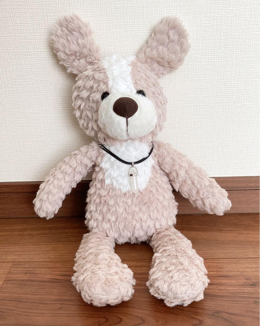 座敷わらしの御霊が宿るぬいぐるみ(犬)＋水晶ネックレス 座敷童子 金運 縁結び