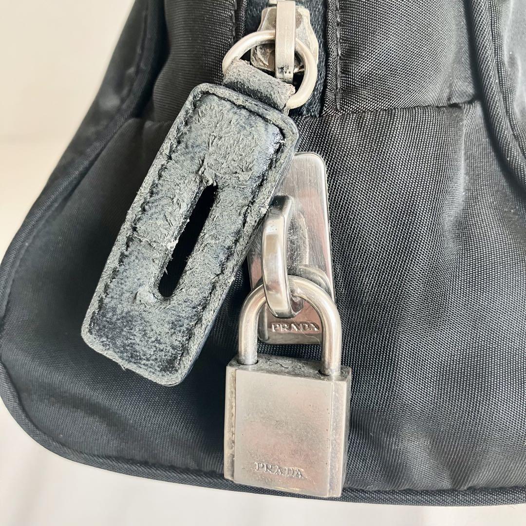 【プラダ】PRADA ナイロン ハンドバッグ ミニボストン ボーリングバッグ 黒