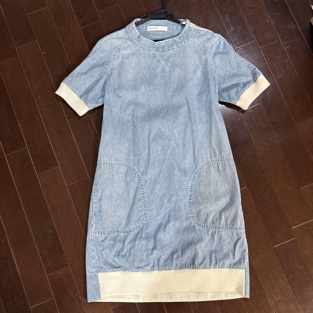 sacai luck デニムブルー 半袖ワンピース　膝丈