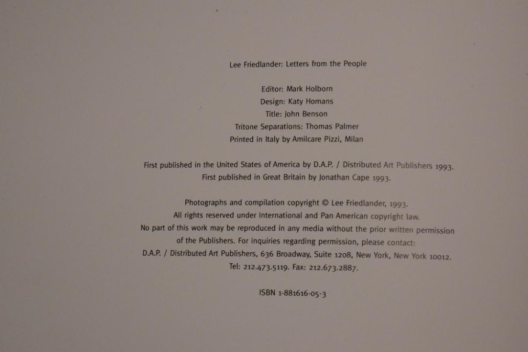Lee Friedlander：Letters from the People
