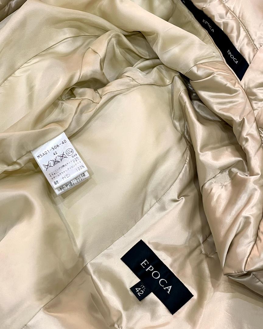 ほぼ未着用☆美光沢シャンパンG♪ボリュームダウンコート【EPOCA】送料込