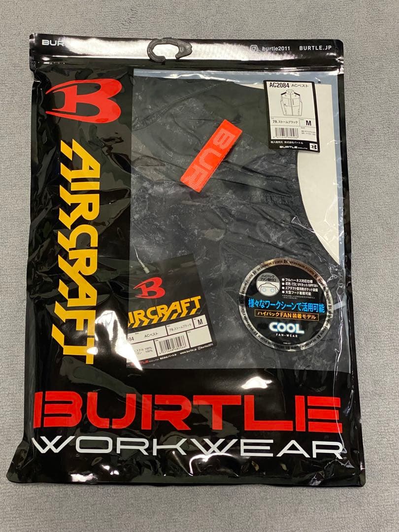 新品／バートル／空調服ベスト／ハイバック／AC2084 M／ストームブラック