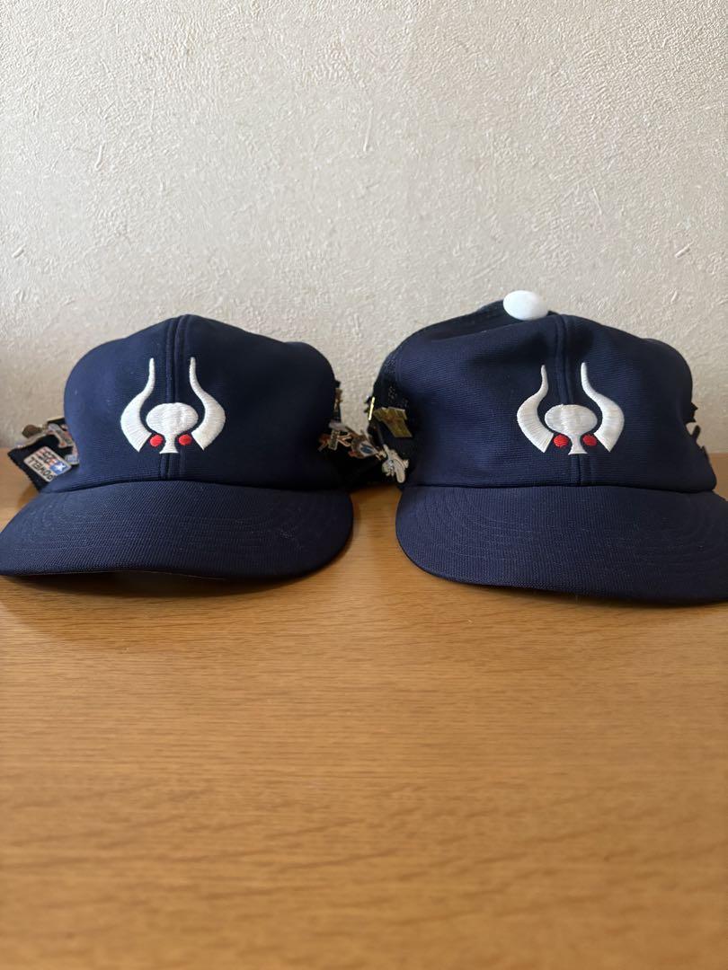 近鉄バファローズ　応援帽子メッシュ入り　ピンバッジ付き