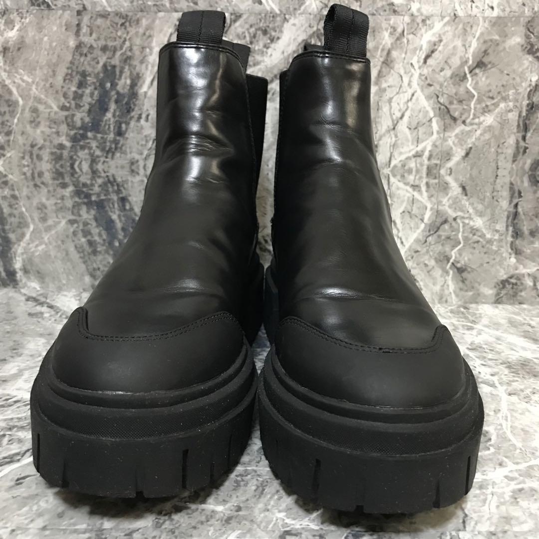 ✨美品✨　ZARA  サイドゴアブーツ ブラック レザー トラックソール 38