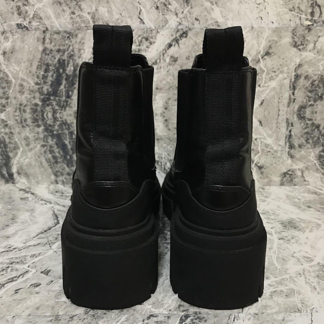 ✨美品✨　ZARA  サイドゴアブーツ ブラック レザー トラックソール 38
