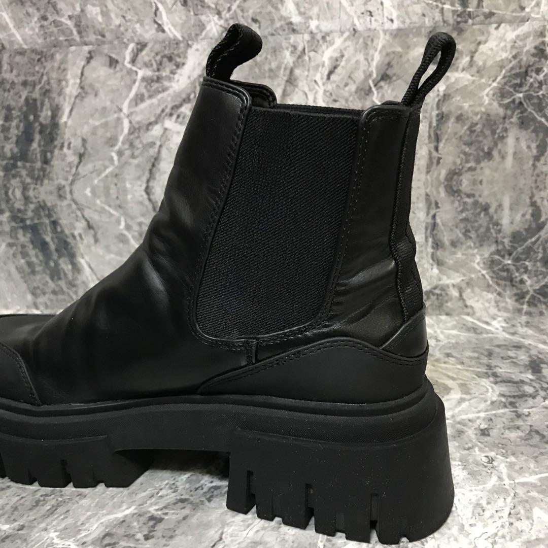 ✨美品✨　ZARA  サイドゴアブーツ ブラック レザー トラックソール 38