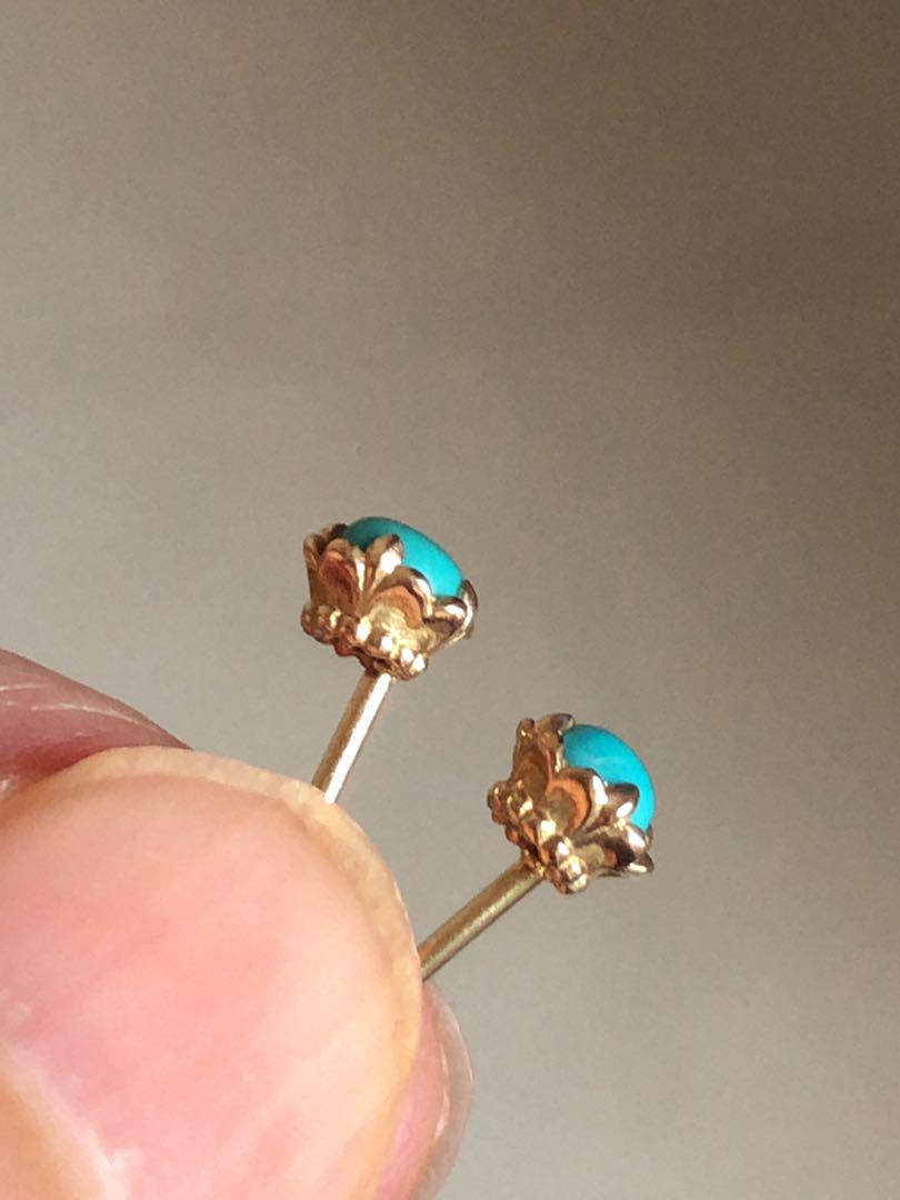 美品♡アガット ファースト K10ターコイズピアス