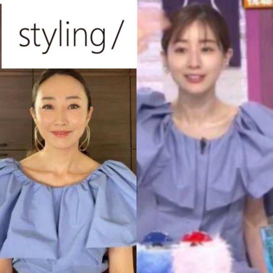 styling/ スタイリング　ラッフルブラウス　神崎恵さん愛用　チェック　美品 styling/ スタイリング ラッフルブラウス 神崎恵さん愛用