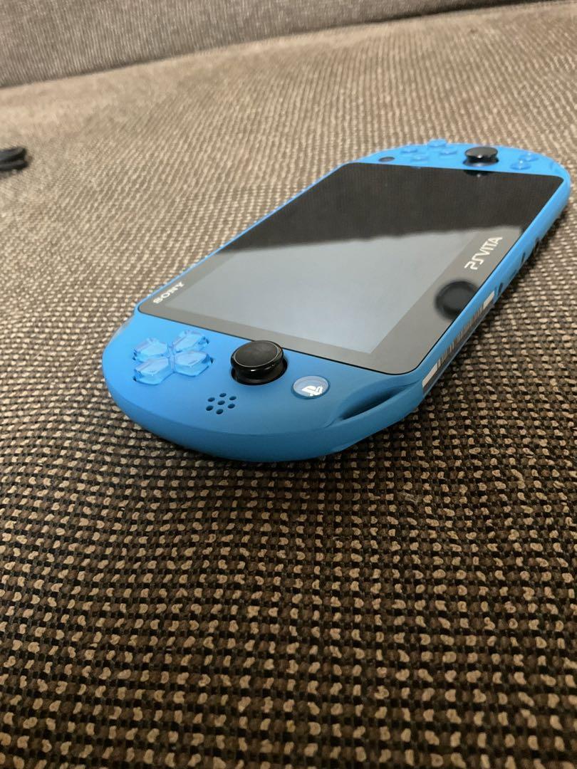 PSVITA アクアブルー　充電器　メモリーカード64gb 動作確認済