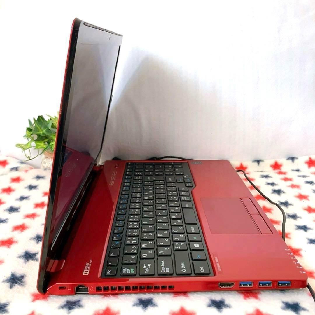 訳あり特価❣人気の赤ノートパソコン✨すぐ使える設定済✨ブルーレイ・カメラ付きPC 可愛い赤❣️カメラ付すぐ使えるノートパソコン✨YouTube