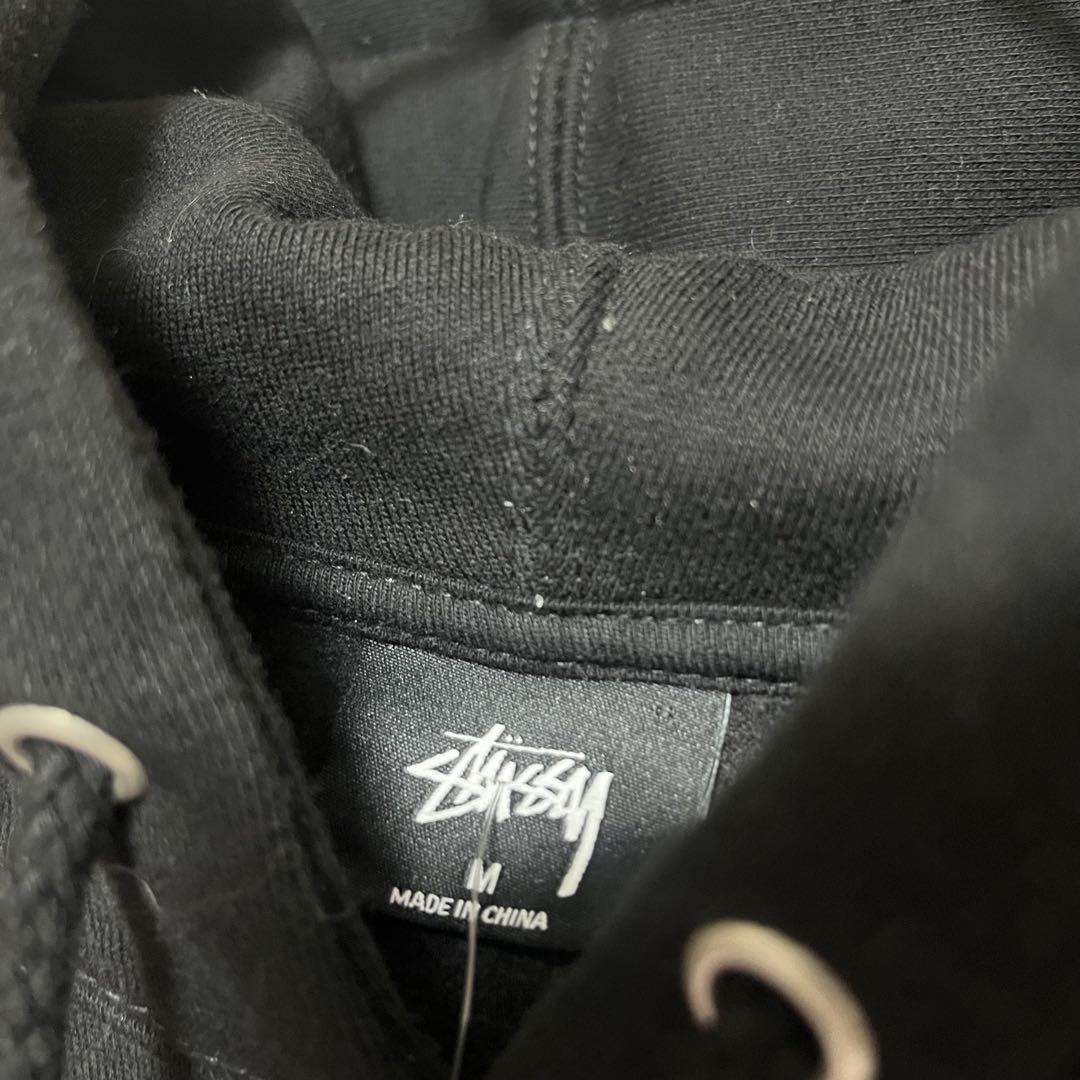 新品 ステューシー ロサンゼルス ロゴ パーカー フーディ 黒 M 裏起毛 画像8