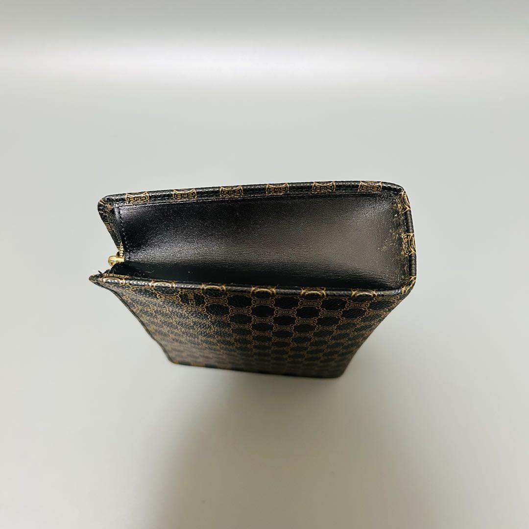 CELINE セリーヌ 黒マカダム柄 トリオンフ アクセサリーポーチ 黒