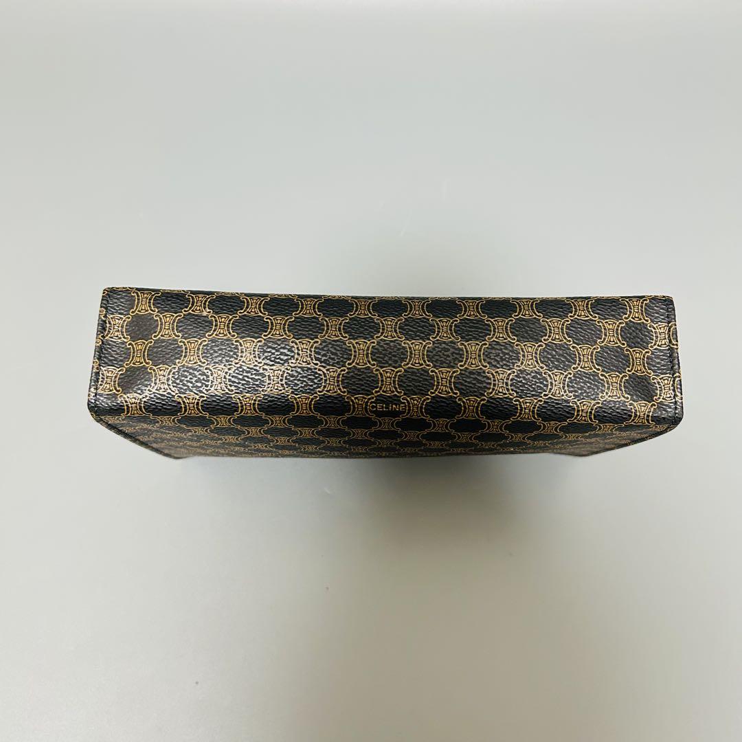 CELINE セリーヌ 黒マカダム柄 トリオンフ アクセサリーポーチ 黒
