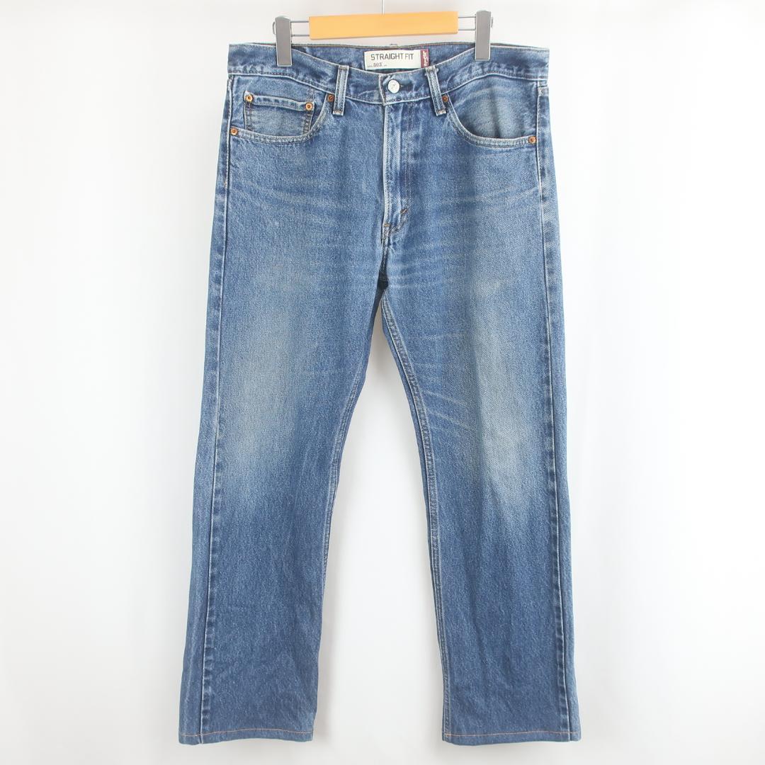 LEVIS 505 ブランクタブ ヒゲ フェード デニム パンツ 34 古着
