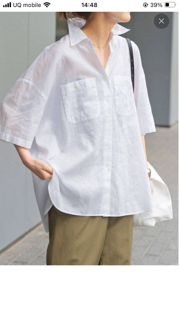 新品　Spick and Span コットンリネンハーフスリーブシャツ