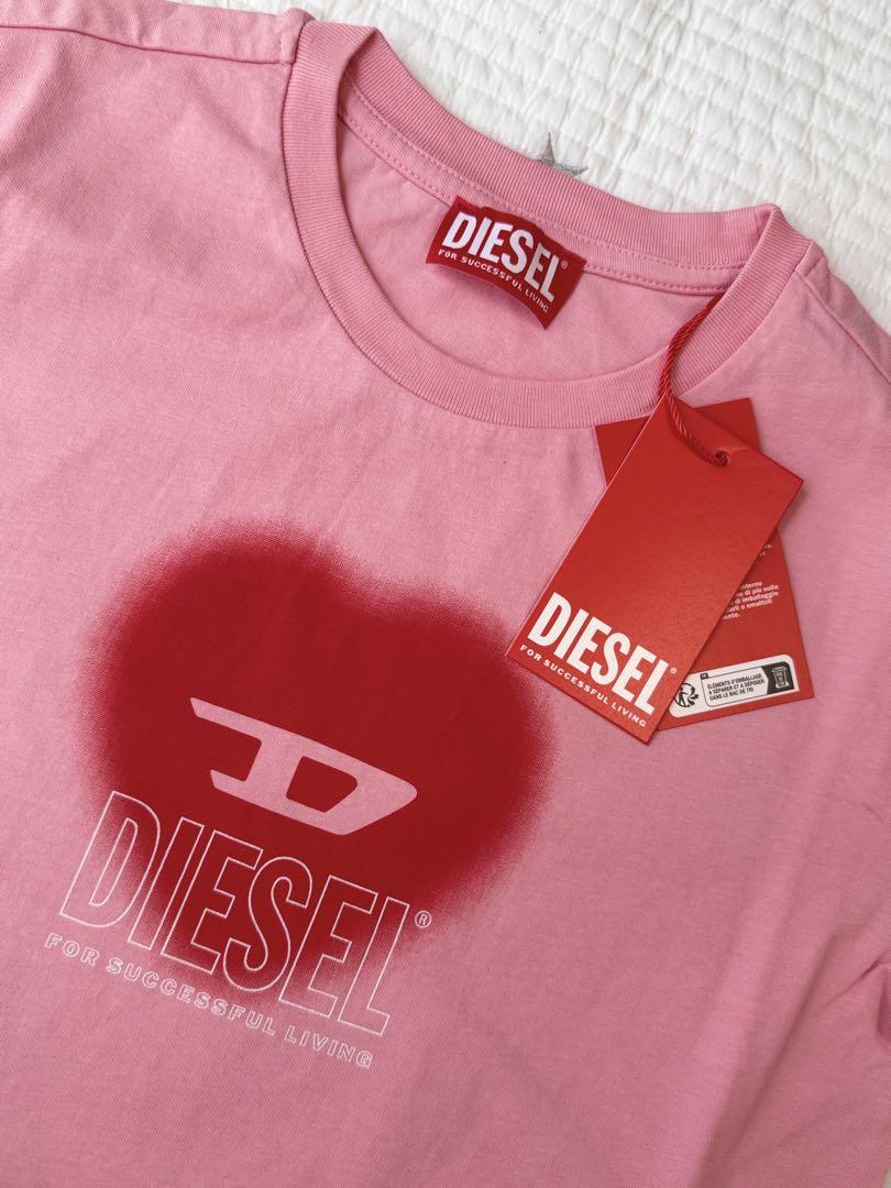 【DIESEL】大人もOK! ロゴ ハート プリント Tシャツ 半袖 新品未使用 DIESEL ロゴ ハート プリント Tシャツ 14Y 大人もOK