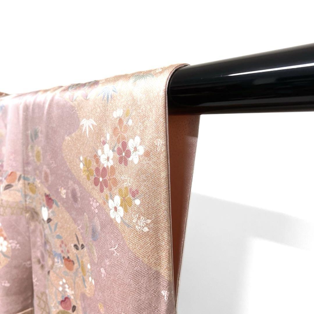 訪問着 金駒刺繍 菊 橘 七宝 籠目 ヱ霞 着物 033a d