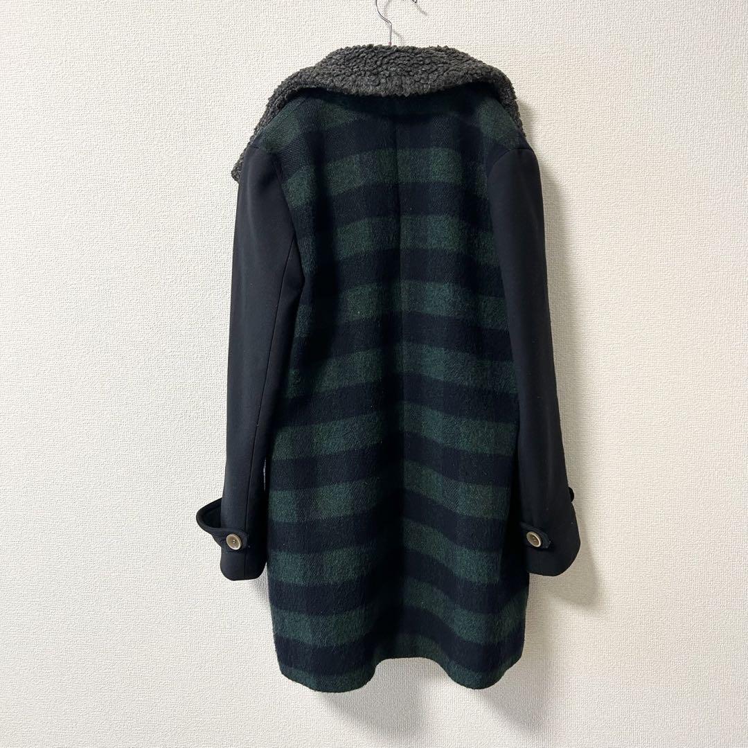【美品】バビロン ウール チェスターコート 36 緑 紺 かわいい 温かい 美品】バビロン ウール チェスターコート 36 緑 紺 かわいい 温かい