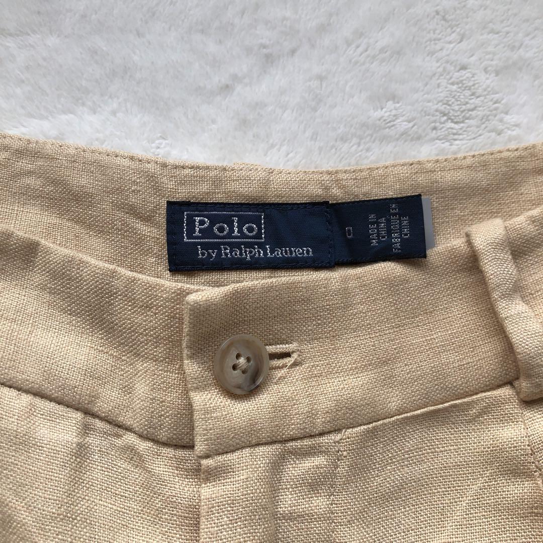 新作　RALPH LAUREN ラルフローレン　リネン　ショートパンツ　ベージュ